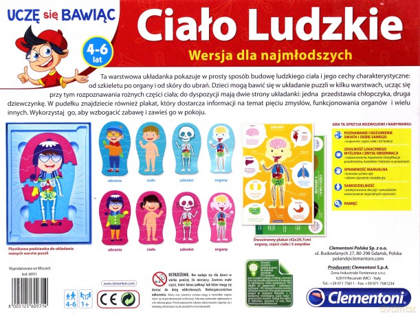CLEMENTONI Ciało ludzkie dla najmłodszych [GRA]