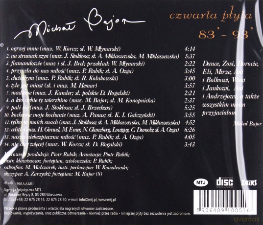 Michał Bajor: 83-93 Czwarta płyta [CD]