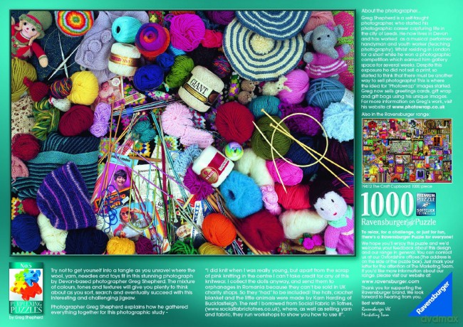 RAVENSBURGER 1000 el. Kolorowy świat wełny [PUZZLE]