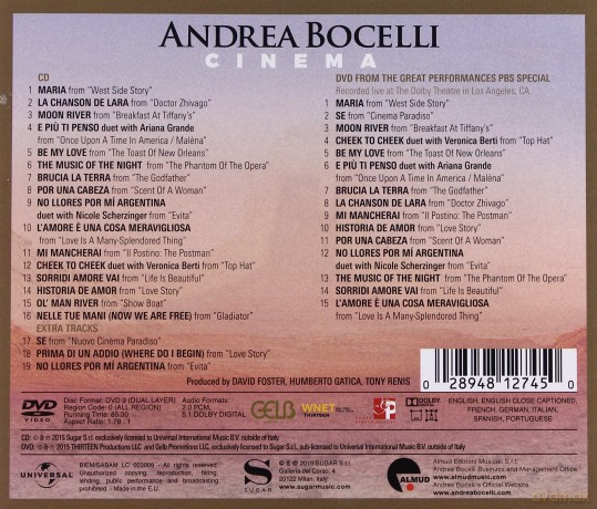 Andrea Bocelli: Cinema Special Edition (PL) [CD]+[DVD]