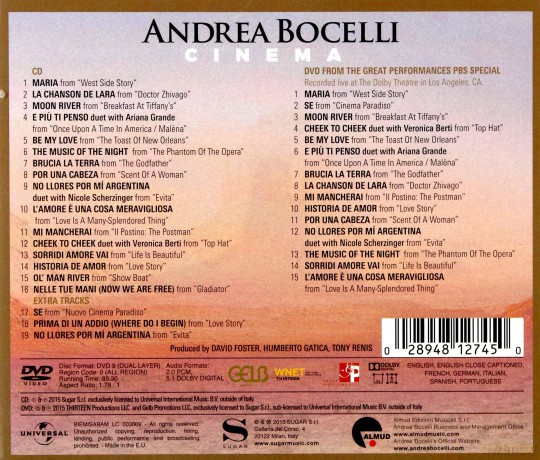 Andrea Bocelli: Cinema Special Edition (PL) [CD]+[DVD]