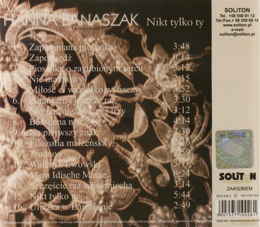 Hanna Banaszak: Nikt Tylko Ty - Echa Melodii Zapomnianej [CD]