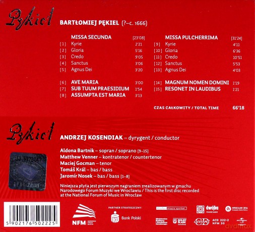Andrzej Kosendiak: Bartłomiej Pękiel [CD]