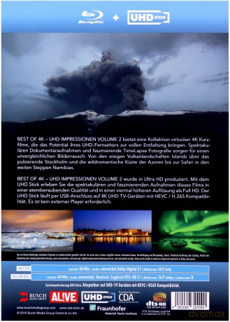 Best of 4K - UHD Impressionen Volume 2 (Lehrprogramm) [Blu-Ray]+[USB]