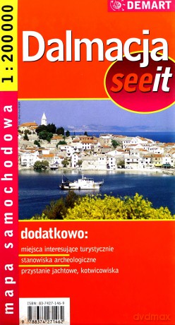 Dalmacja. Mapa samochodowa 1:200 000