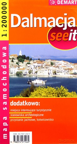 Dalmacja. Mapa samochodowa 1:200 000