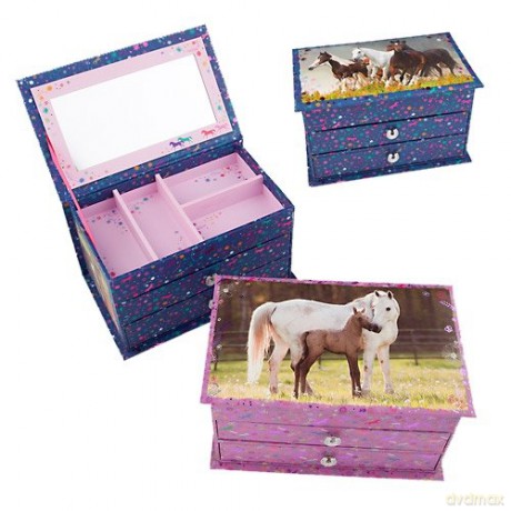 Szkatułka na biżuterię Horses dreams granatowa
