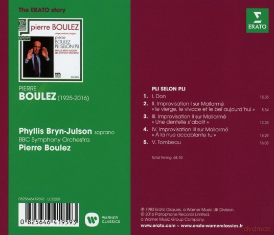 Pierre Boulez: Erato Story: Boulez: Pli Selon Pli [CD]