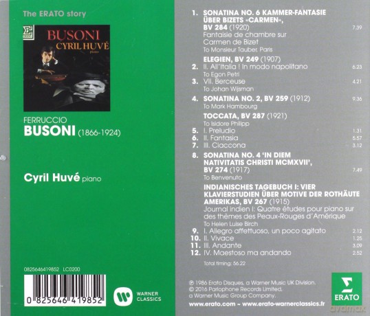 Cyril Huve: Erato Story: Busoni [CD]