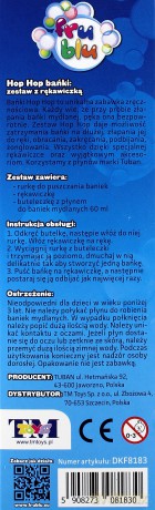 Fru Blu - Hip Hop Bańki Rękawiczka - Zestaw Zawiera Płyn 50 ml + Specjalna Rurka + Rękawiczka