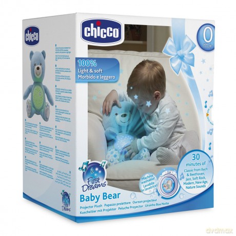 CHICCO Miś z projektorem niebieski