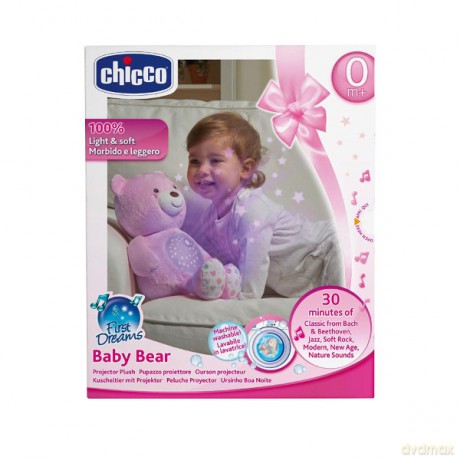CHICCO Miś z projektorem różowy
