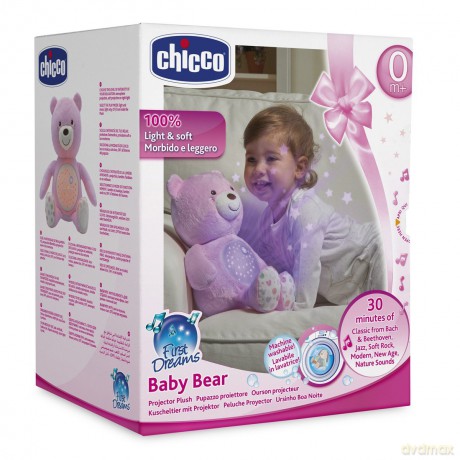 CHICCO Miś z projektorem różowy