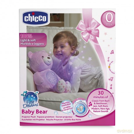 CHICCO Miś z projektorem różowy