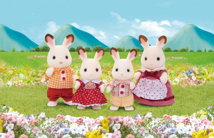 Sylvanian Families Rodzina królików czekoladowe uszka [FIGURKA]