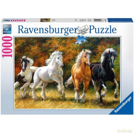 RAVENSBURGER 1000 el. Galopujące konie [PUZZLE]
