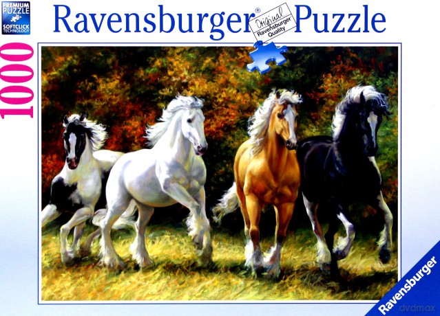 RAVENSBURGER 1000 el. Galopujące konie [PUZZLE]