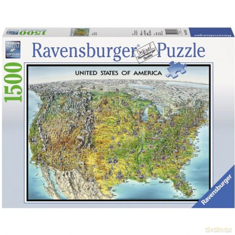 RAVENSBURGER 1500 el. Mapa USA [PUZZLE]