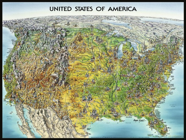 RAVENSBURGER 1500 el. Mapa USA [PUZZLE]