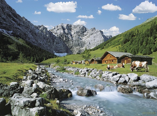RAVENSBURGER 300 el. XXL Góry Karwendel [PUZZLE]