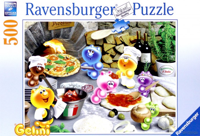 RAVENSBURGER 500 el. Bąbelkowa uczta z pizzą [PUZZLE]