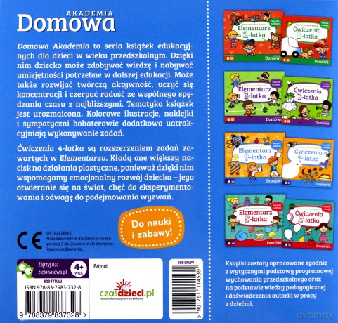 Domowa Akademia. Ćwiczenia 4-latka - Elżbieta Pietruczuk-Bogucka [KSIĄŻKA]
