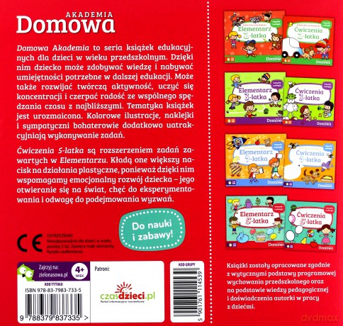 Domowa Akademia. Ćwiczenia 5-latka - Elżbieta Pietruczuk-Bogucka [KSIĄŻKA]