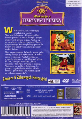 Wakacje z Timonem i Pumbą (Disney) [DVD]