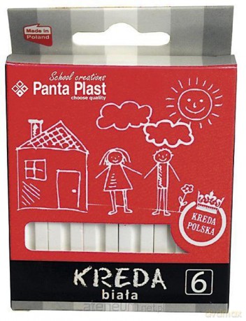 Kreda B2 kwadratowa biała 6 sztuk
