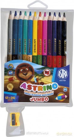 Kredki Astrino dwustronne jumbo 12=24 kolory