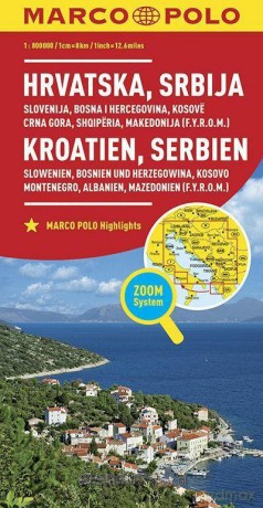 Mapa ZOOM System. Chorwacja 1:800 000