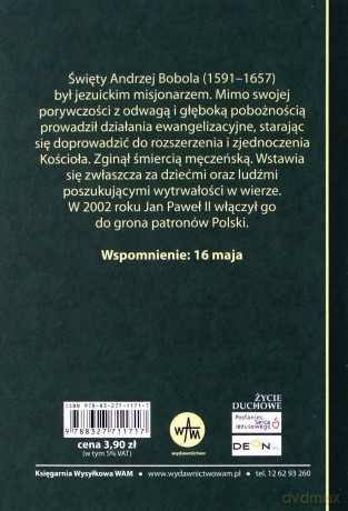 Modlitewnik. Święty Andrzej Bobola [KSIĄŻKA]