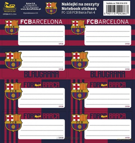 Naklejki na zeszyty FC-111 FC Barca (50 szt)