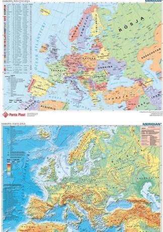 Podkład dwustronny z mapą Europy