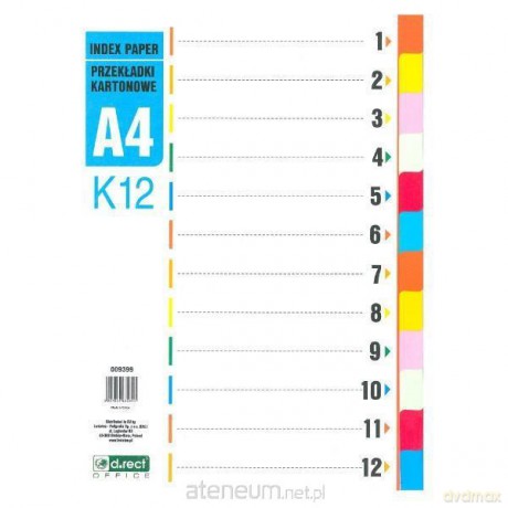 Przekładki kartonowe 1-12 K12