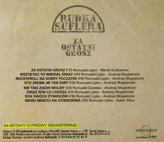 Budka Suflera: Za ostatni grosz [CD]