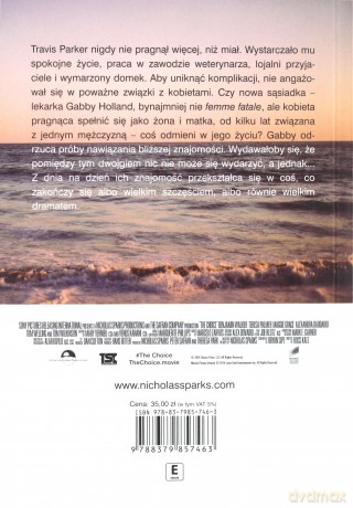Wybór (okładka filmowa) - Nicholas Sparks [KSIĄŻKA]