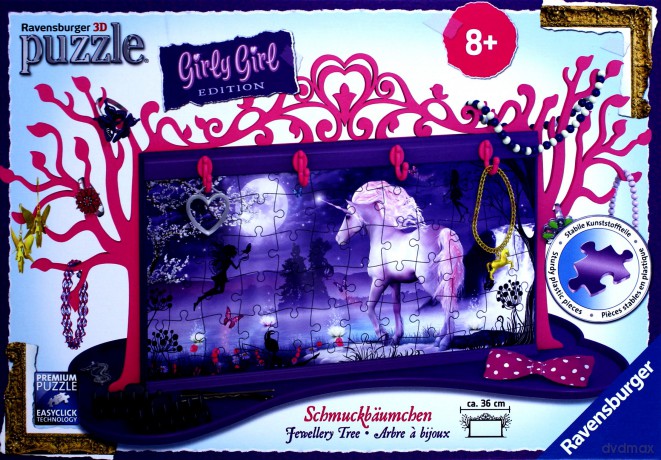 RAVENSBURGER 108 el. 3D Drzewko na biżuterię jednorożec [PUZZLE]