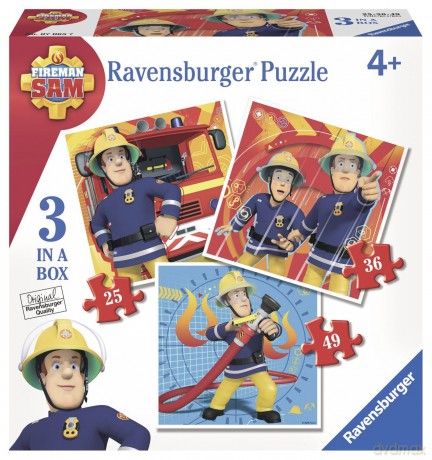 RAVENSBURGER 3 w 1 Strażak Sam [PUZZLE]