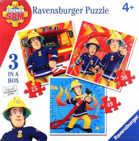 RAVENSBURGER 3 w 1 Strażak Sam [PUZZLE]
