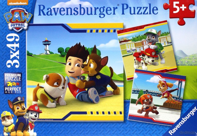 RAVENSBURGER 3x49 el. Futrzani bohaterowie. Psi patrol [PUZZLE]