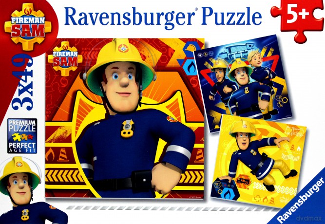 RAVENSBURGER 3x49 el. Strażak Sam [PUZZLE]