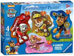 RAVENSBURGER 4 w 1 Psi patrol. Kształty [PUZZLE]