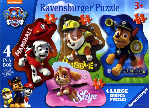 RAVENSBURGER 4 w 1 Psi patrol. Kształty [PUZZLE]