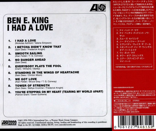 Ben E. King: I Had A Love [CD]