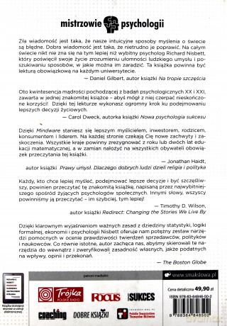 Mindware. Narzędzia skutecznego myślenia - Richard E. Nisbett [KSIĄŻKA]