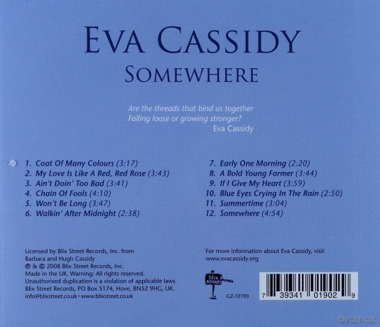 Eva Cassidy: Somewhere [CD]