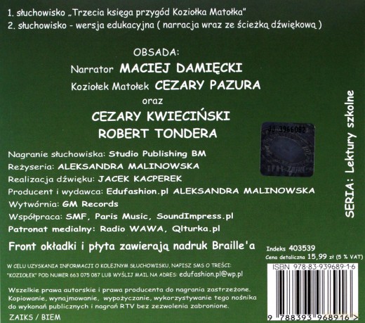 Trzecia księga przygód Koziołka Matołka. Audiobook [AUDIOBOOK]