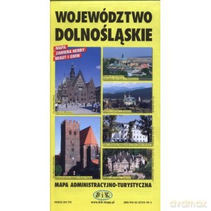 Województwo dolnośląskie. Mapa administracyjno - turystyczna