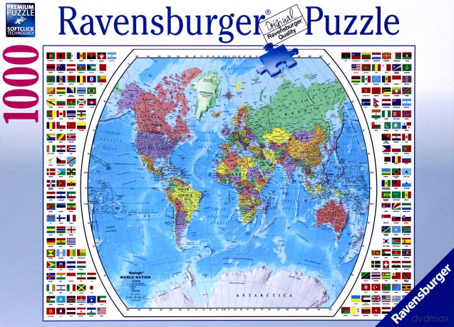 RAVENSBURGER 1000 el. Mapa polityczna świata [PUZZLE]